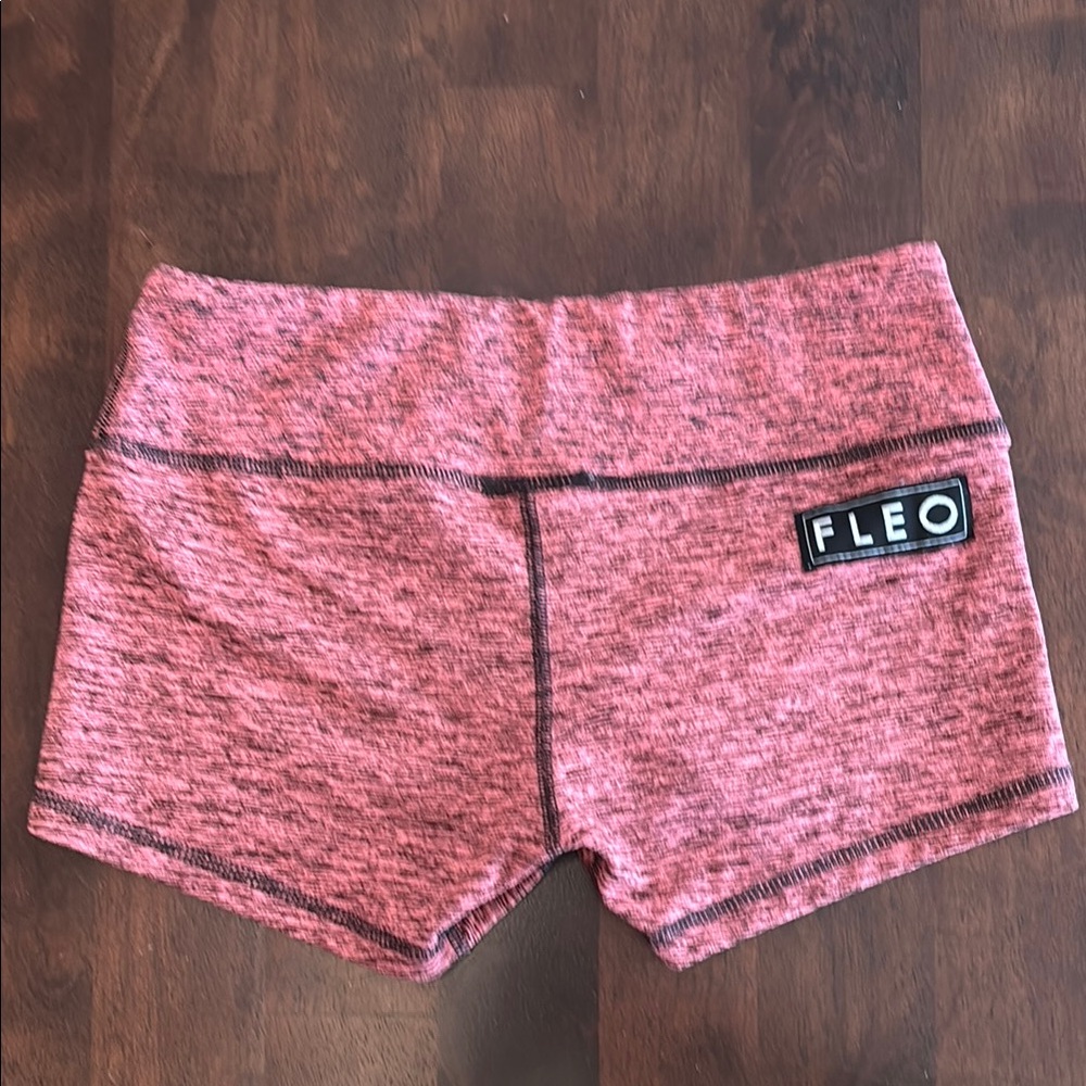 Fleo Red and Black Athletic Shorts Compression Fit Moisture-Wicking